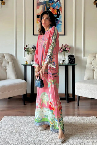 SANA SAFINAZ RAW SILK PRINTED KAFTAN | SS26STP712