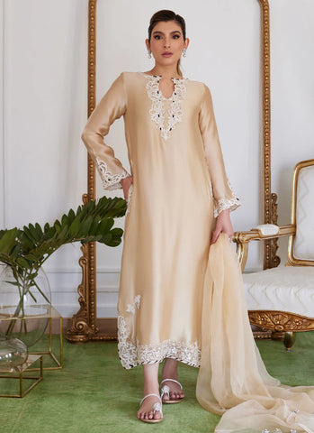 FARAH TALIB AZIZ LUXE PRET’24 | MELVINA CHAMPAGNE BEIGE SET