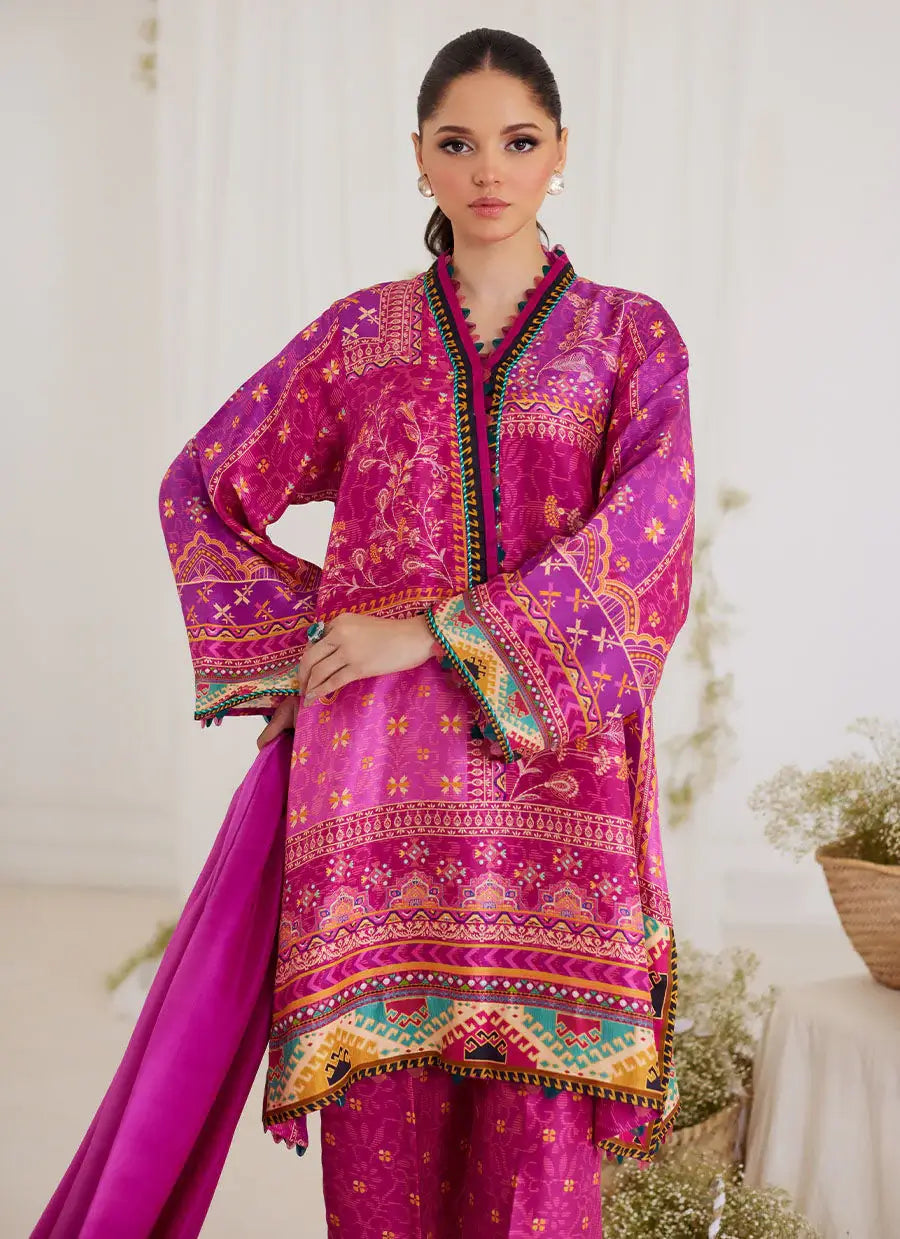 FARAH TALIB AZIZ LUXE SILK PRET’24 | LUZ MAGENTA SHIRT AND DUPATTA