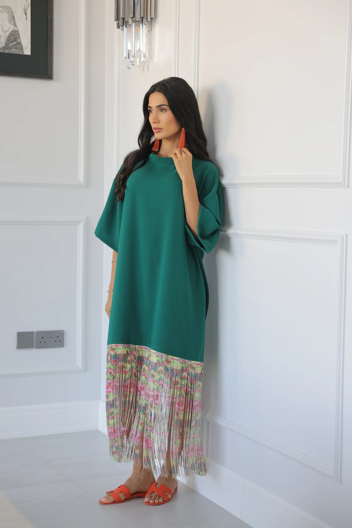 HAJRA LALLJEE DRIFT DRESS | EMERALD