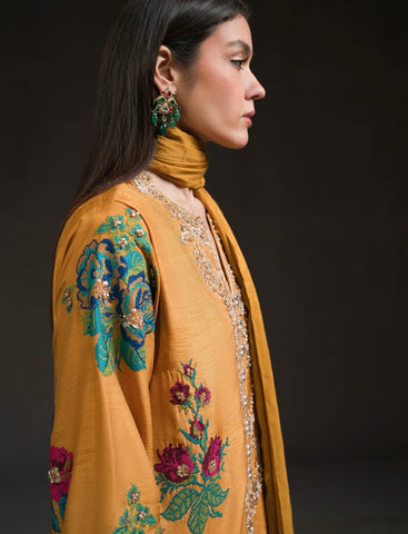AMMARA KHAN GLITZ VOL 2 | MUSTARD YELLOW KURTA SET