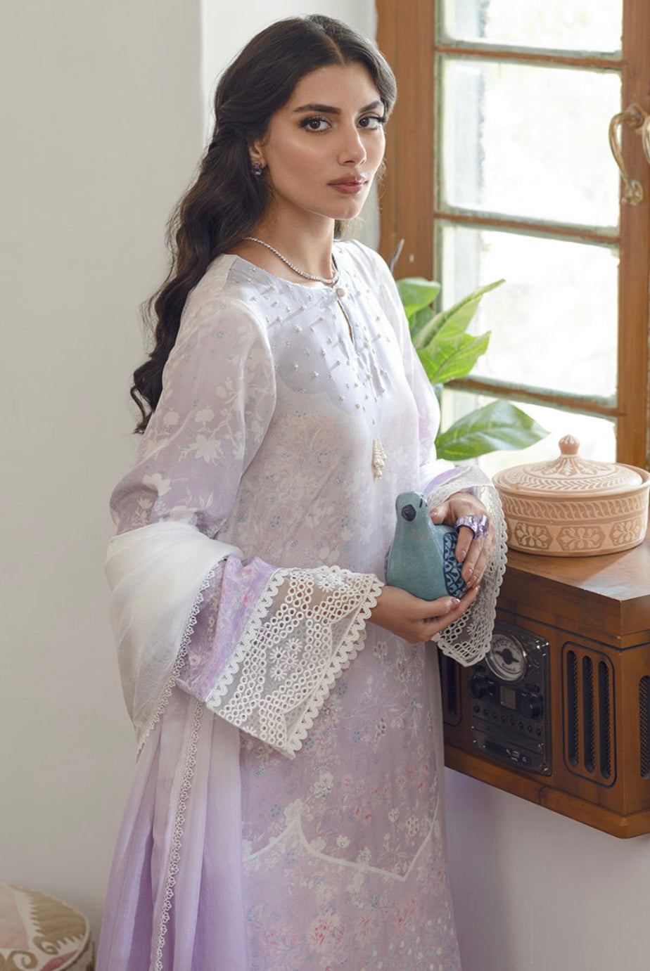 ANSAB JAHANGIR LUXE SILK PRET | PASTEL PETALS