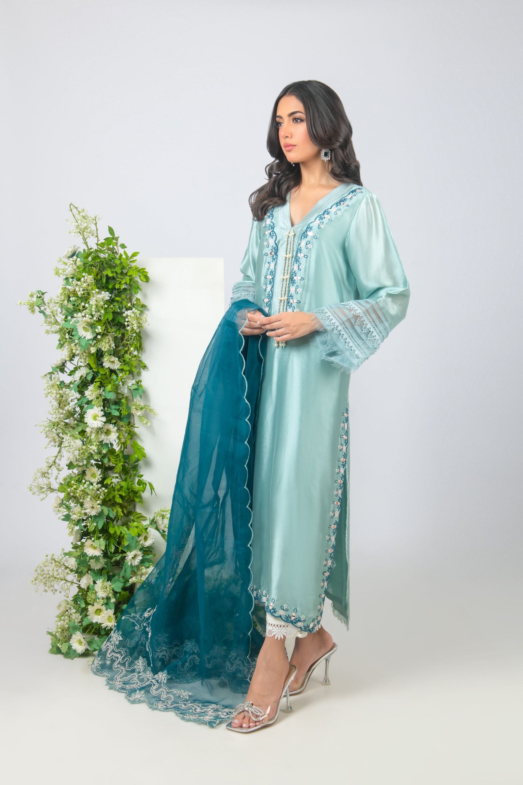 AYESHA SOMAYA LUXURY PRET’24 | SEA GREEN
