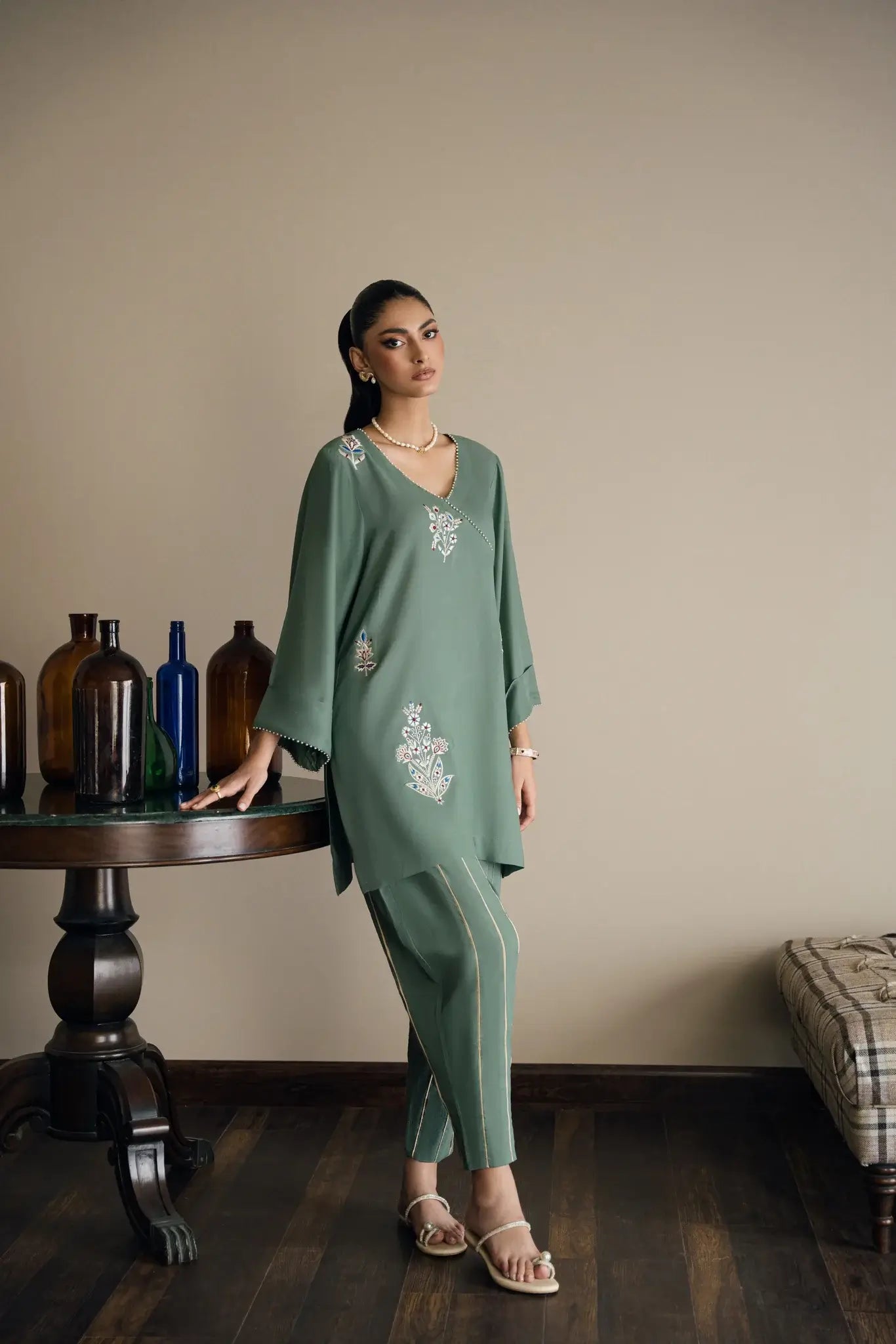 HINA MOHAMED READY TO WEAR PRET’24 | KAIRA TEAL SET
