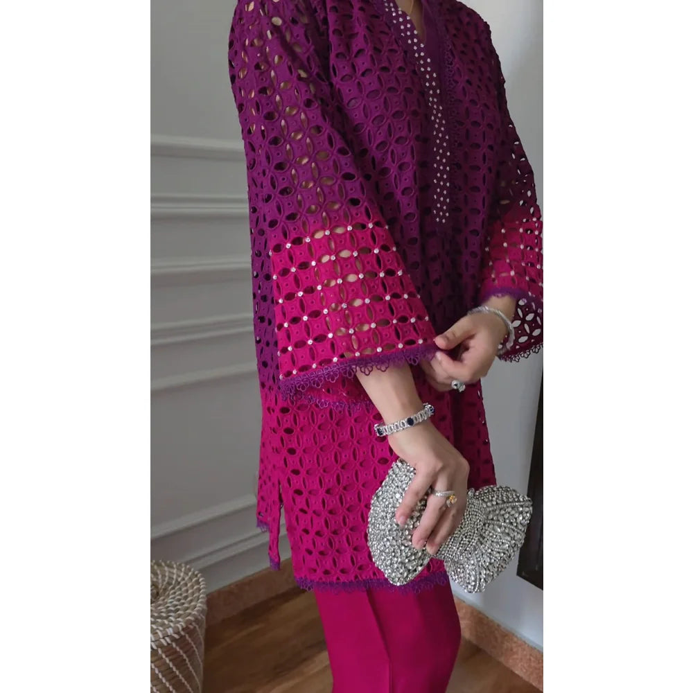 NIMRAH HAFSA CASUAL PRET’24 | VIOLET BERRY SET