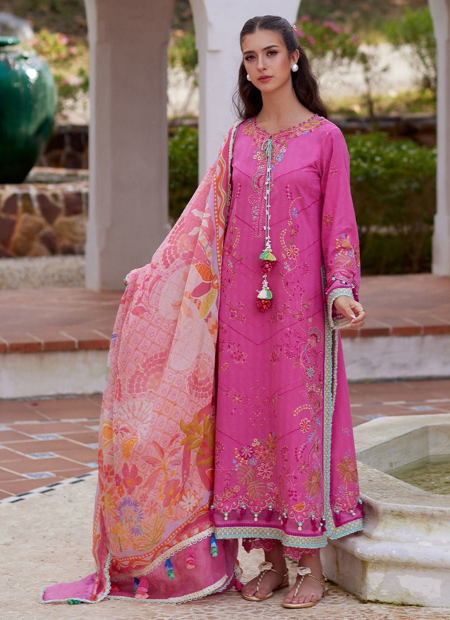 FARAH TALIB AZIZ LUXURY LAWN UNSTITCHED’26 | PALMIRA PINK