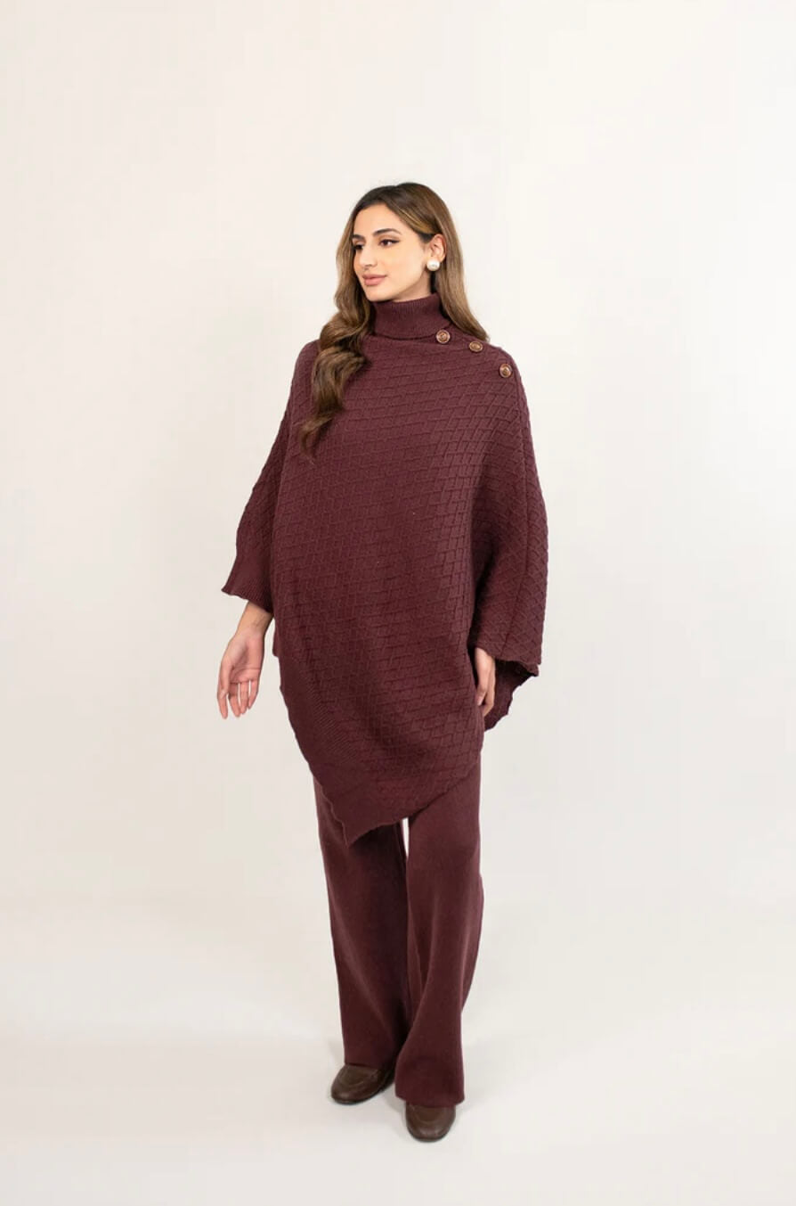 HASSAL AUTUMN WINTER RTW’24 | YAGMUR PURPLE ASYMMETRICAL TEXTURED SET