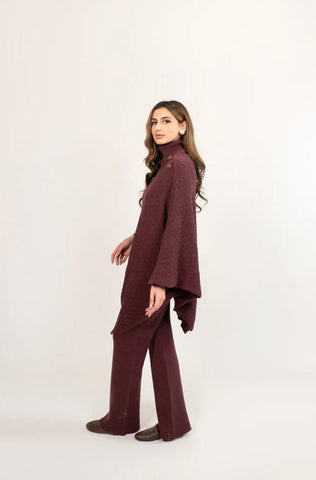 HASSAL AUTUMN WINTER RTW’24 | YAGMUR PURPLE ASYMMETRICAL TEXTURED SET