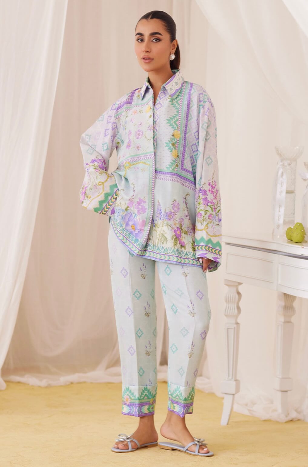 FARAH TALIB AZIZ ‘LEA FALL’24 | SKY BLUE MATCHING SET