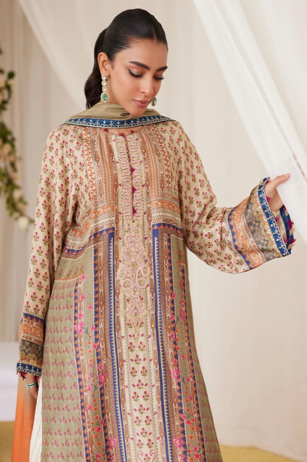 FARAH TALIB AZIZ ‘LEA FALL’24 | REEN PRINTED SILK SET