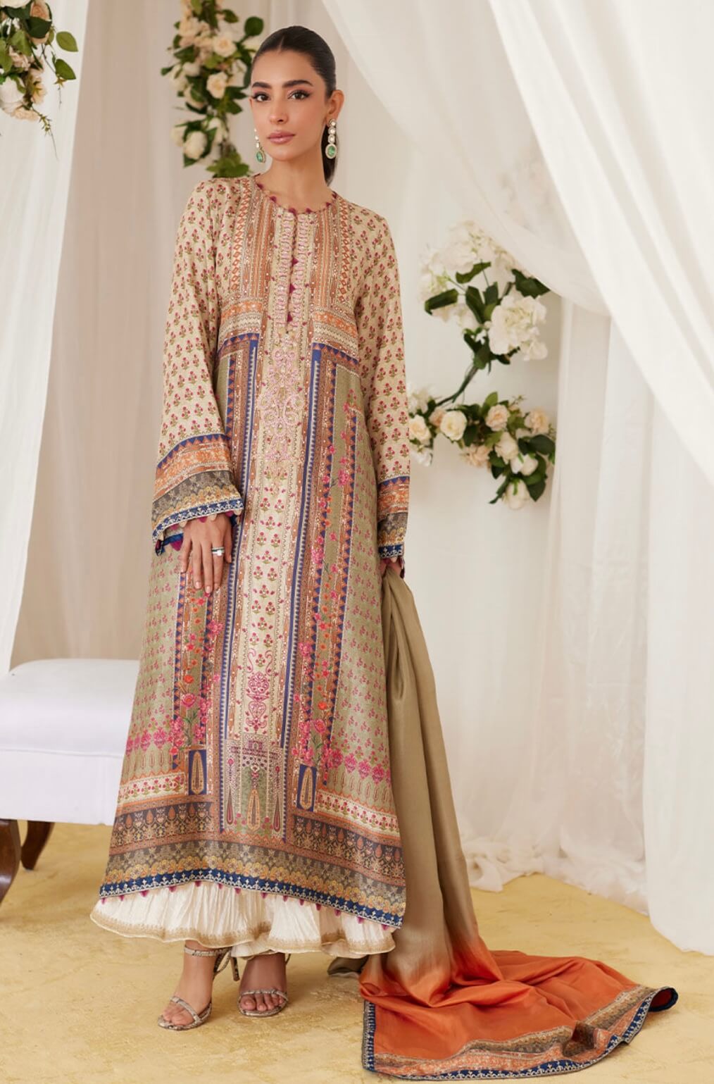 FARAH TALIB AZIZ ‘LEA FALL’24 | REEN PRINTED SILK SET