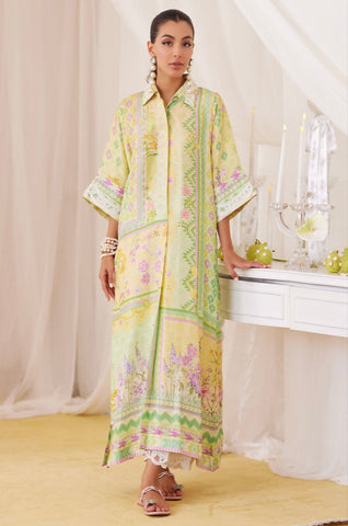 FARAH TALIB AZIZ ‘LEA FALL’24 | BUTTER YELLOW SHIRT DRESS