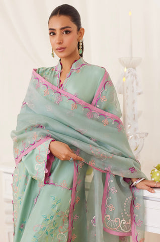 FARAH TALIB AZIZ ‘LEA FALL’24 | PETRA FERN GREEN EMBROIDERED SET