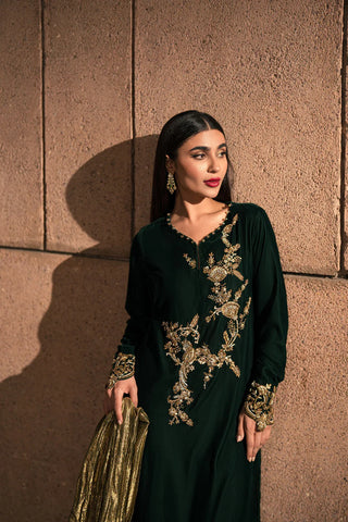 AMMARA KHAN RENDEZVOUS’24 | EMERALD JEWEL OF THE EAST VELVET SET