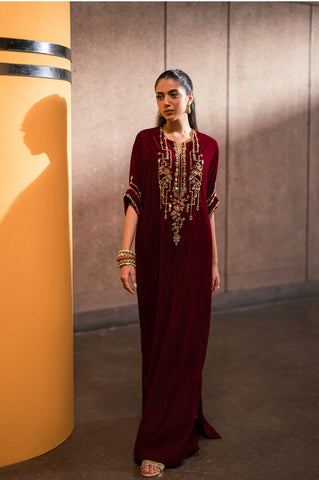AMMARA KHAN RENDEZVOUS’24 | BOLD SCARLET BEAUTY KAFTAN
