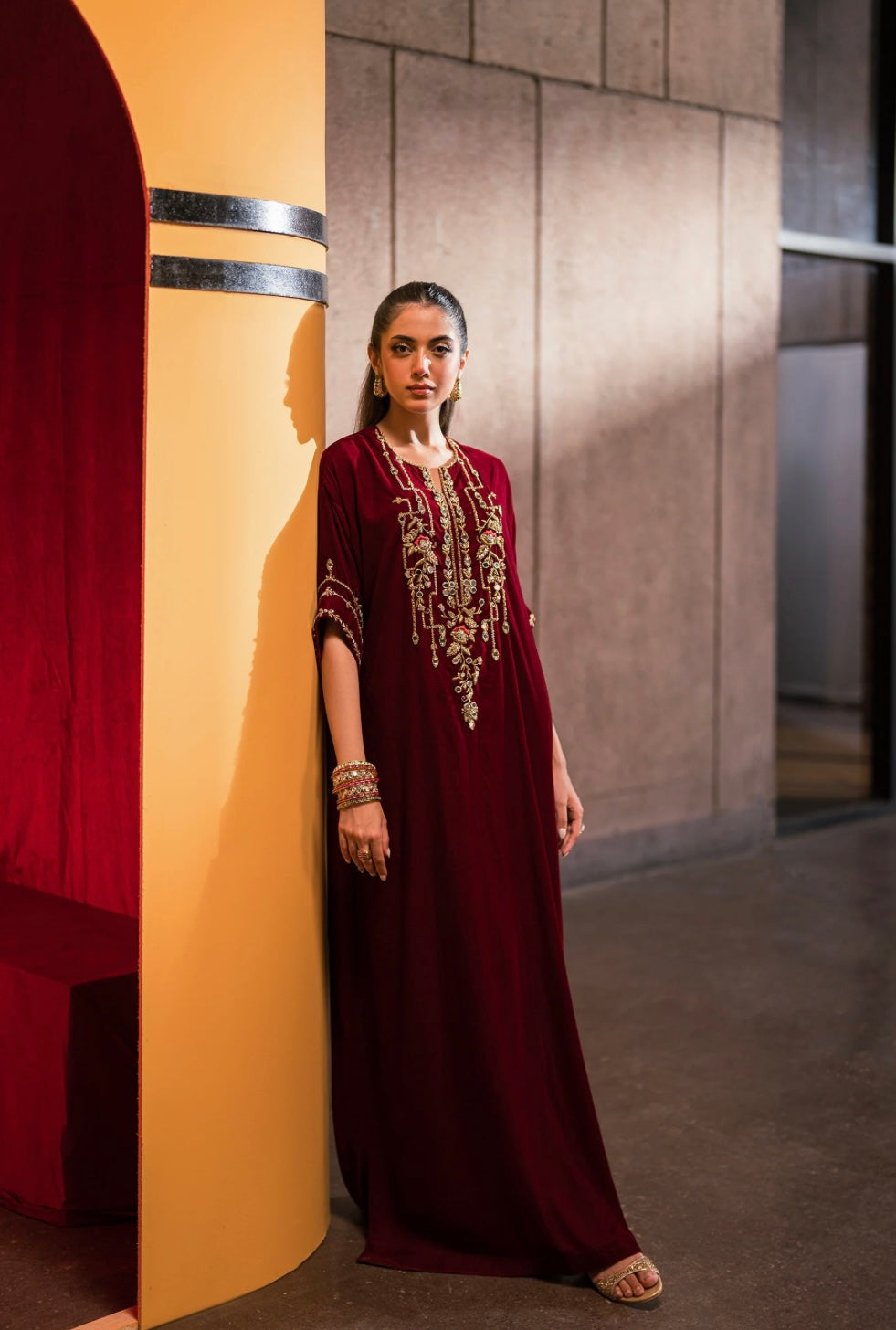 AMMARA KHAN RENDEZVOUS’24 | BOLD SCARLET BEAUTY KAFTAN