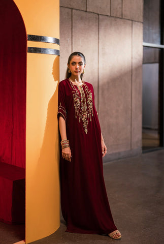 AMMARA KHAN RENDEZVOUS’24 | BOLD SCARLET BEAUTY KAFTAN