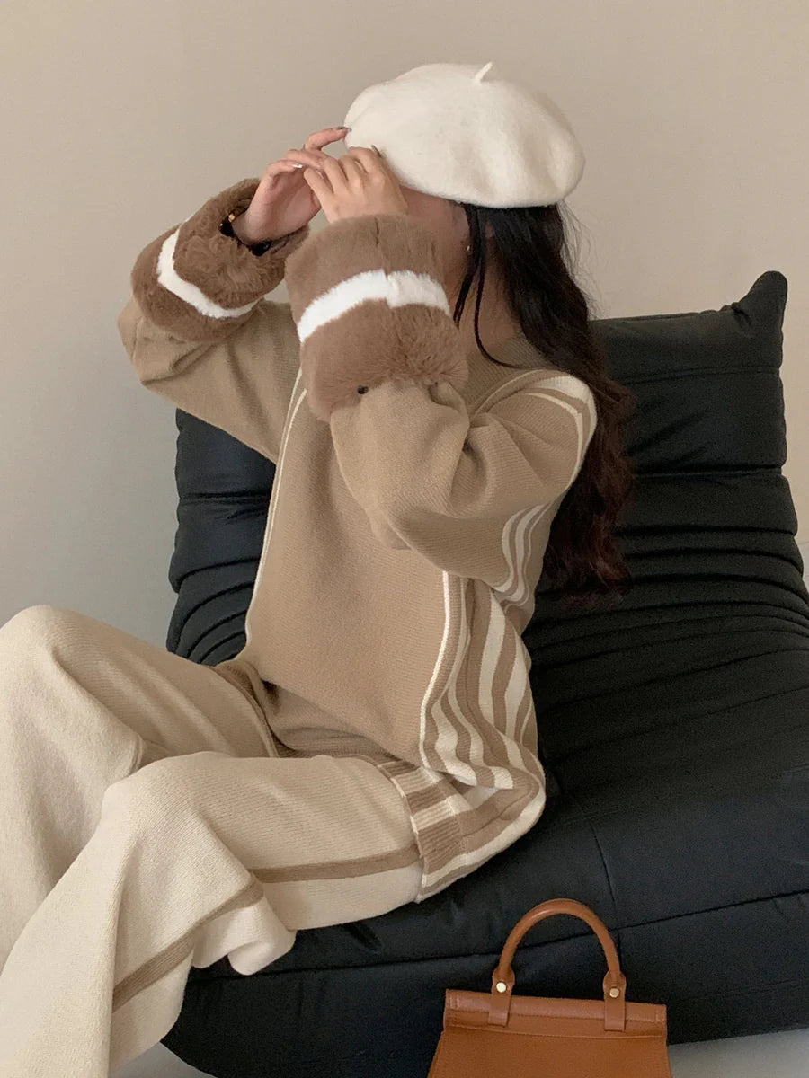 HASSAL AUTUMN WINTER’24 | MELLISA BEIGE FUR CONTRAST SET