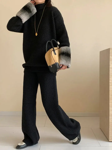 HASSAL AUTUMN WINTER’24 | TOKYO TEXTURED SUIT WITH FAUX FUR SLEEVES