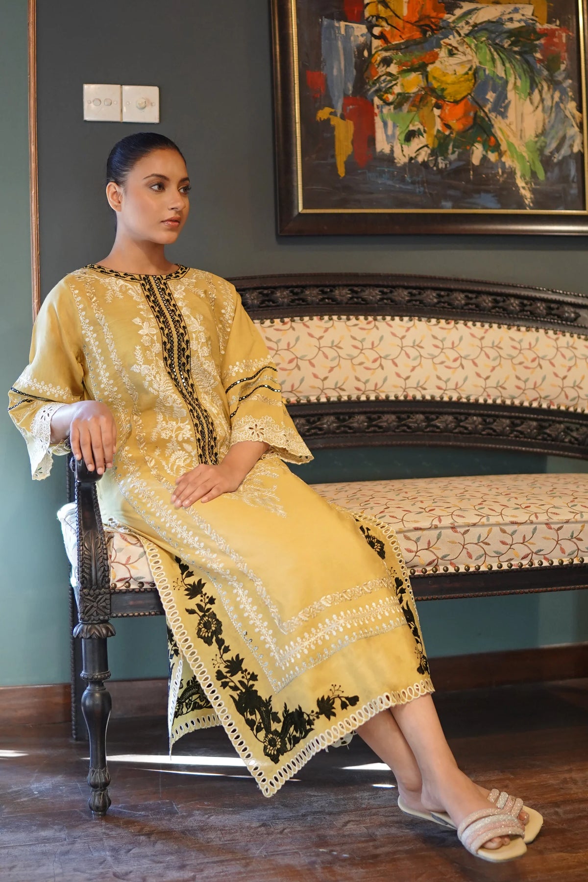 ZAINAB | MUSTARD LONG DRESS