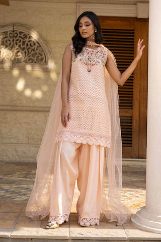 FARIDA HASAN SUNLIT FLORAL EID EDIT’25 | PEACH BLOOM WITH SHALWAR