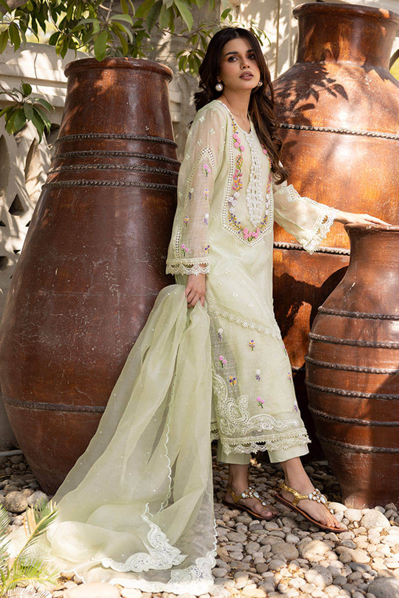 FARIDA HASAN SUNLIT FLORAL EID EDIT’25 | MINT BLOOM WITH PANTS