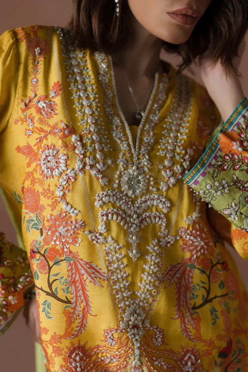 AMMARA KHAN ‘FLO LUXURY FESTIVE COLLECTION’25 | MANGO SLUSH SET