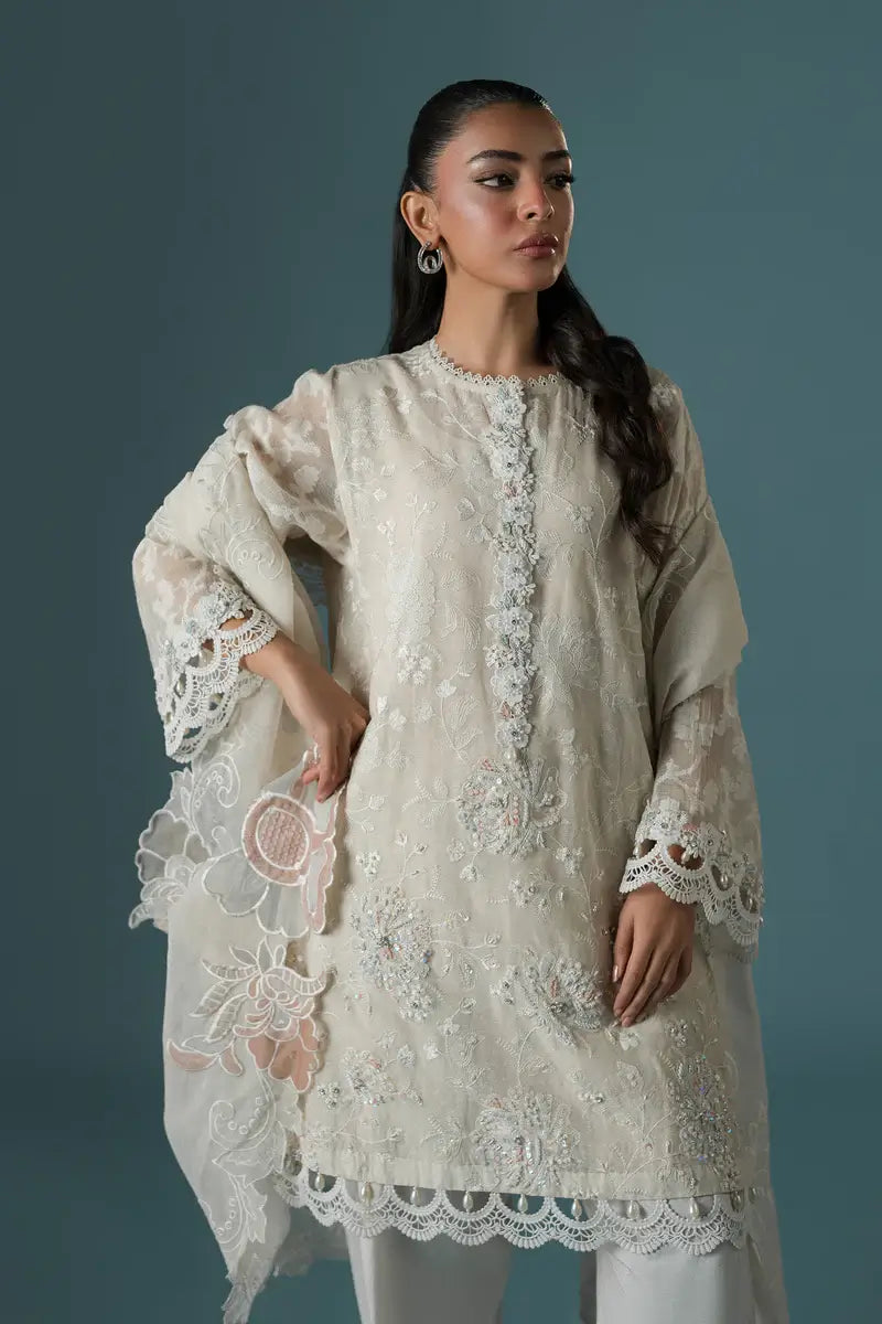 AMMARA KHAN ‘FLO LUXURY FESTIVE COLLECTION’25 | PEARL SPRING LILY SHALWAR SET