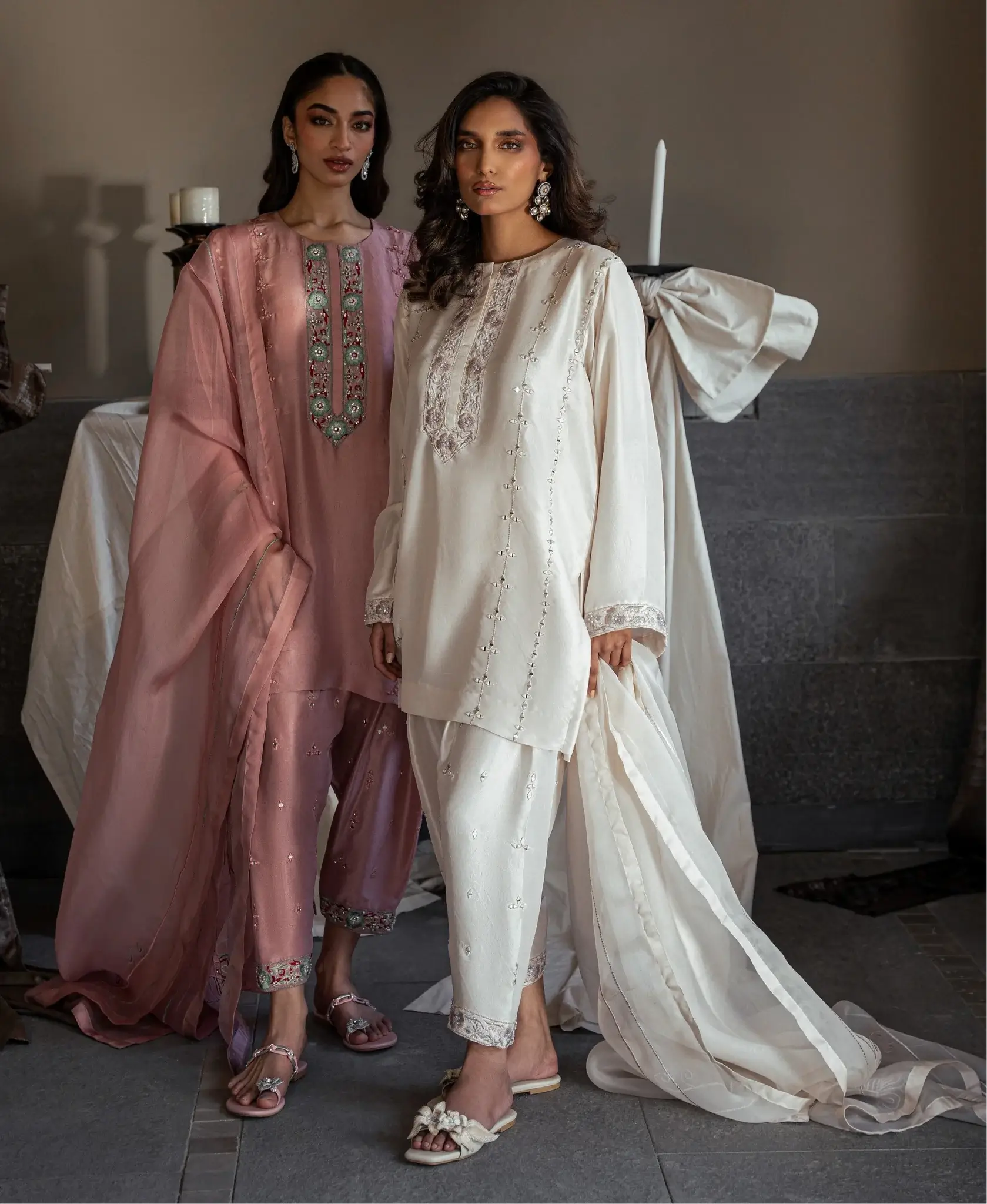 HINA MOHAMED LUXURY EDIT’25 | AZURA SET IN TEA PINK
