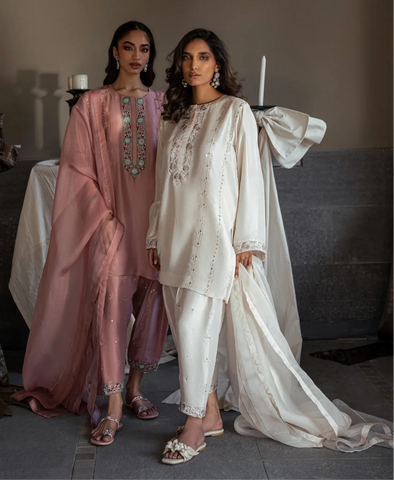 HINA MOHAMED LUXURY EDIT’25 | AZURA SET IN TEA PINK