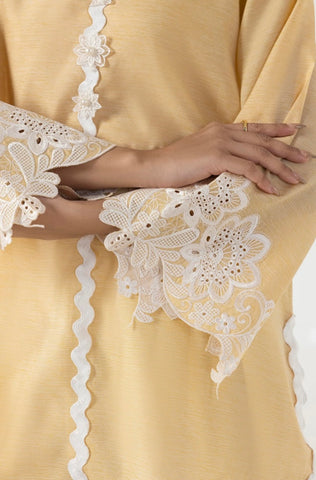 SANA SAFINAZ CASUAL PRET | STITCHED BEIGE YELLOW EMBROIDERED SET