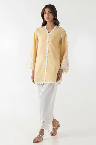 SANA SAFINAZ CASUAL PRET | STITCHED BEIGE YELLOW EMBROIDERED SET