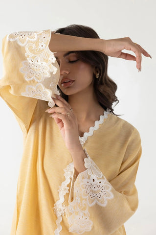 SANA SAFINAZ CASUAL PRET | STITCHED BEIGE YELLOW EMBROIDERED SET