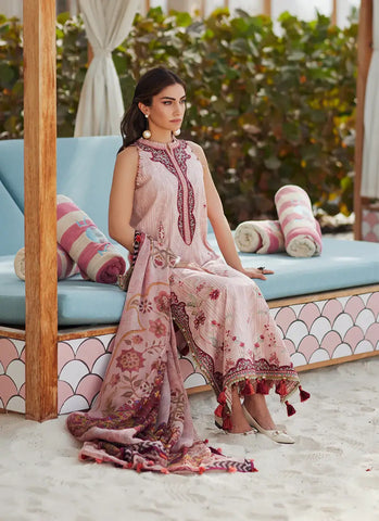 FARAH TALIB AZIZ ‘WES LUXURY UNSTITCHED’25 | PRICSILLA TEA PINK