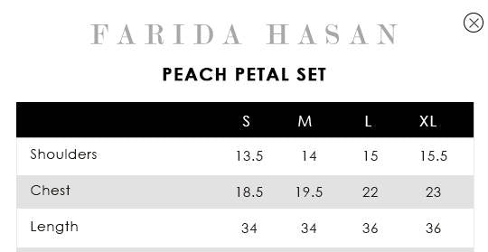FARIDA HASAN ‘PICNIC BASICS’25 | PEACH PETAL SET