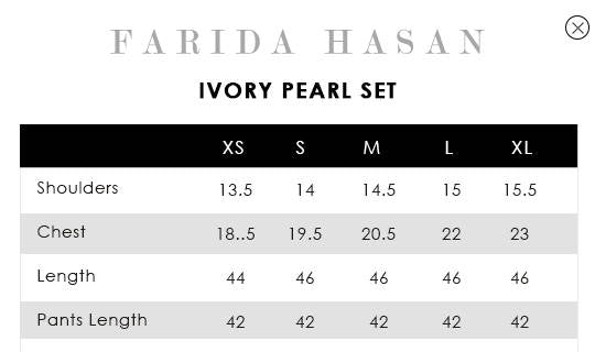 FARIDA HASAN ‘PICNIC BASICS’25 | IVORY PEARL SET