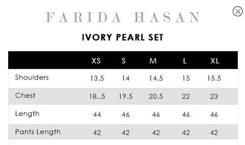 FARIDA HASAN ‘PICNIC BASICS’25 | IVORY PEARL SET