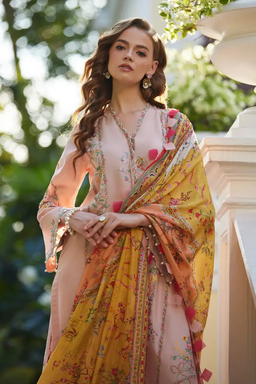 NIDA AZWER LUXURY LAWN’25 | PASTEL WHISPER