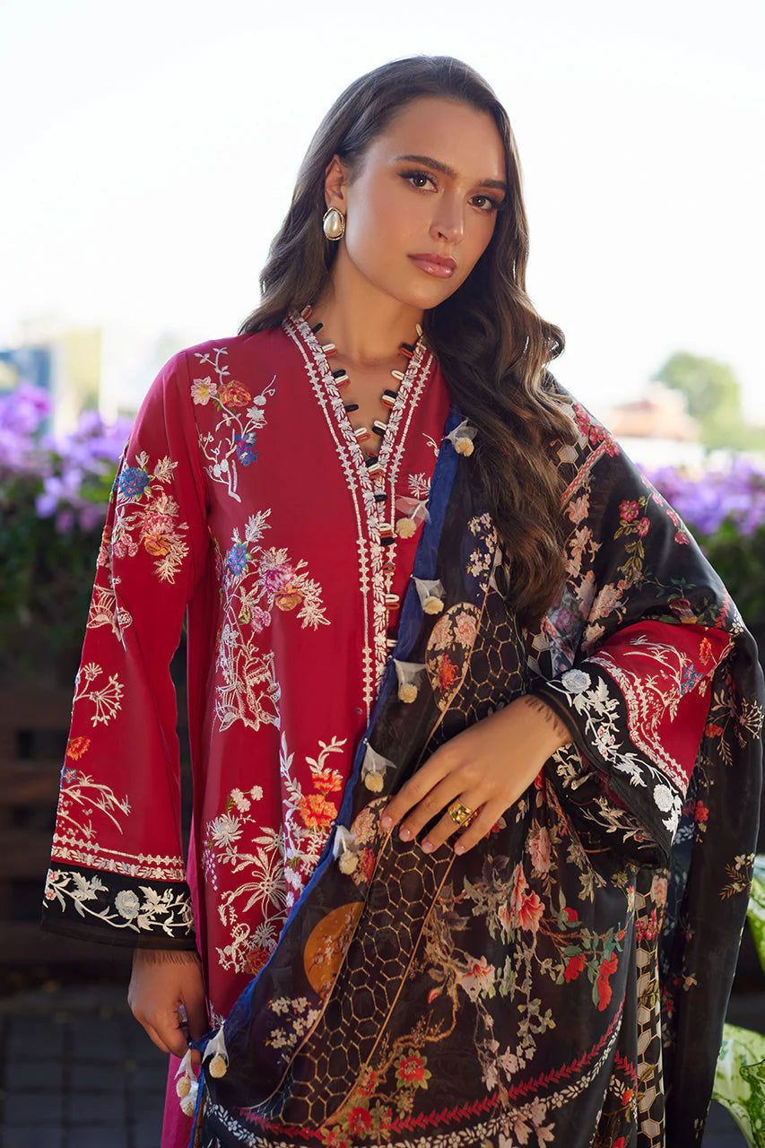 NIDA AZWER LUXURY LAWN’25 | RED SERENITY
