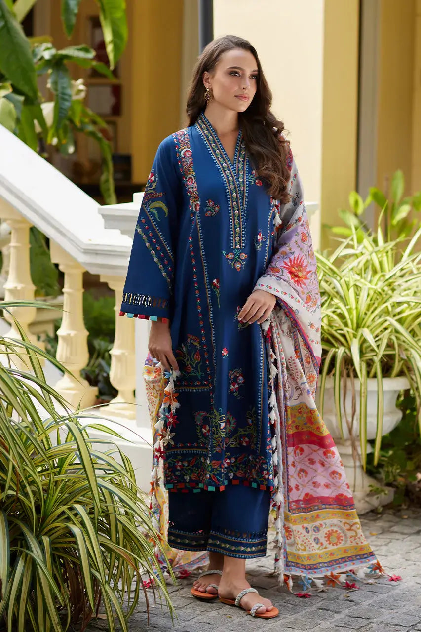 NIDA AZWER LUXURY LAWN’25 | SAPPHIRE SUZANI