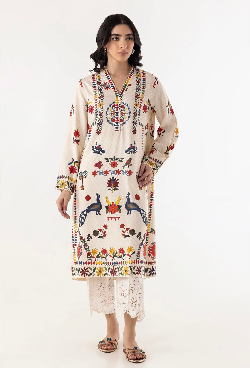 SANA SAFINAZ CASUAL PRET | STITCHED LINEN SHIRT
