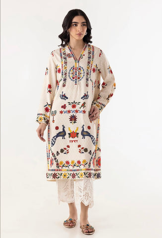 SANA SAFINAZ CASUAL PRET | STITCHED LINEN SHIRT
