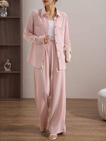 HASSAL SPRING SUMMER’25 | TEXAS BABY GIRL PINK TEXTURED SUIT