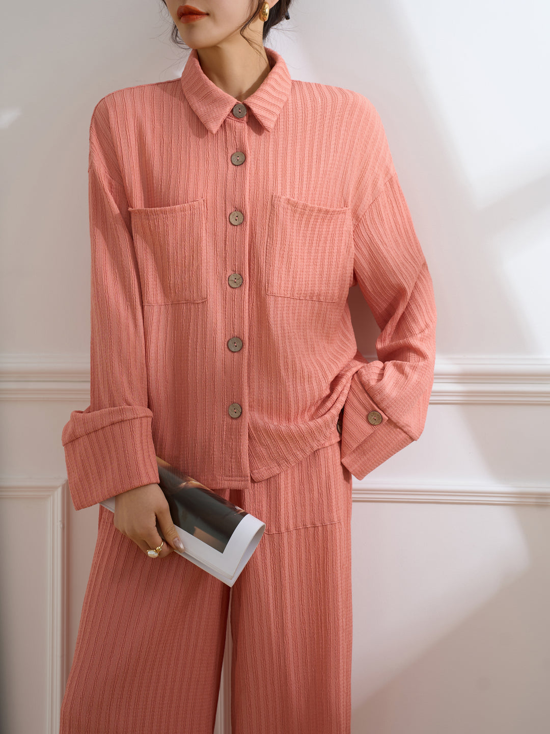 HASSAL SPRING SUMMER’25 | OHIO CORAL TEXTURED SUIT