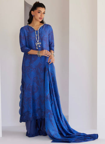 FARAH TALIB AZIZ ‘TARA LUXE SILK PRET’25 | AZURA BLUE SHIRT & DUPATTA