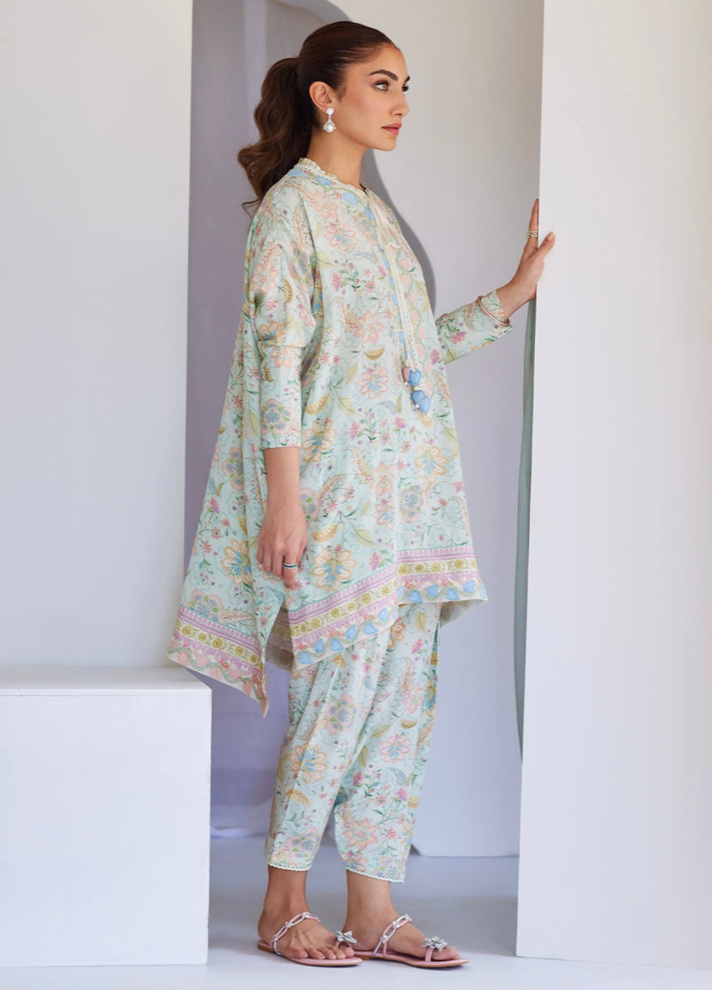 FARAH TALIB AZIZ ‘TARA LUXE SILK PRET’25 | CIRA PALE AQUA SET