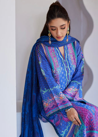 FARAH TALIB AZIZ ‘TARA LUXE SILK PRET’25 | REVEL BLUE SHIRT & DUPATTA