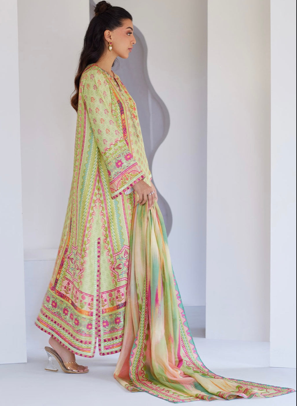 FARAH TALIB AZIZ ‘TARA LUXE SILK PRET’25 | VESPER KIWI SHIRT & DUPATTA