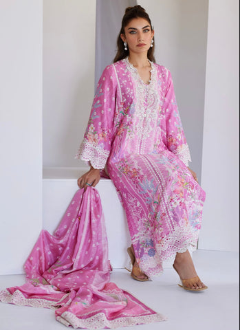 New FARAH TALIB AZIZ ‘TARA LUXE SILK PRET’25 | LYRA PINK SHIRT & DUPATTA