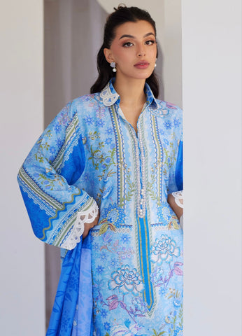 FARAH TALIB AZIZ ‘TARA LUXE SILK PRET’25 | ZADIE BLUE SHIRT & DUPATTA
